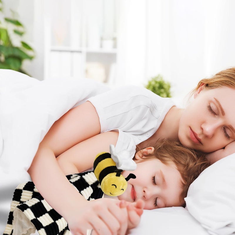 BEILIMU Baby Lovey Blanket for Boys Girls Super Soft Checkerboard Gingham with Minky Dot Fabric Backing Bee Stuffed Animal Lovely Snuggle Toy Black 14 Inch - Image 5